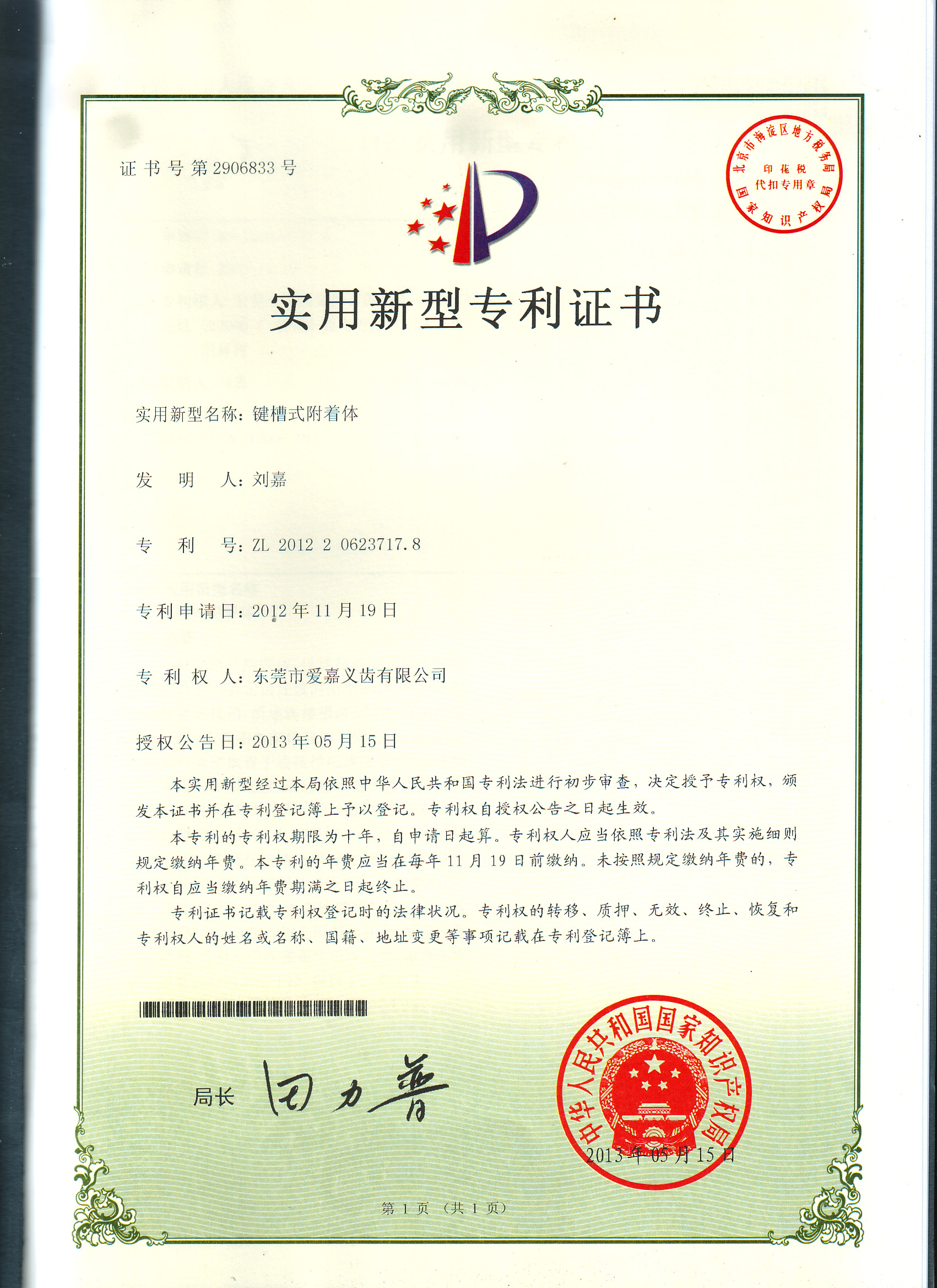 键槽式附着体